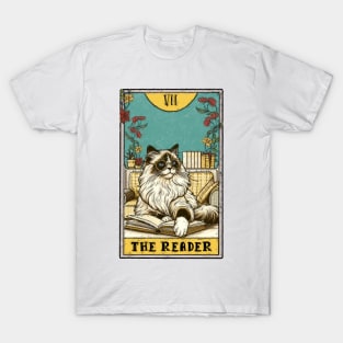 Funny cat | The Reader tarot deck | Funny cat and books T-Shirt